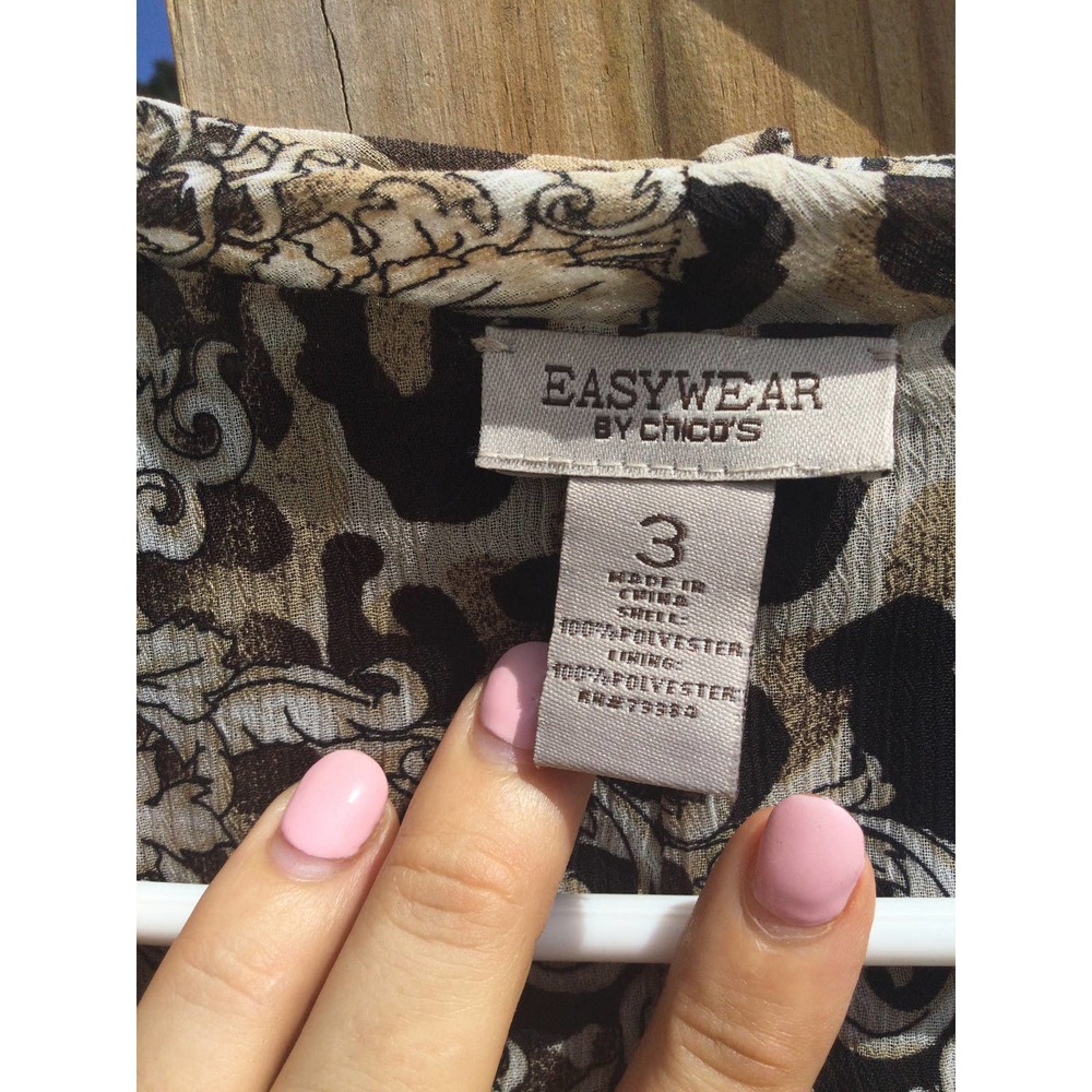 Easywear by Chico’s womens open scarf vest size 3 xl 16 faux leather cheetah - Picture 5 of 10